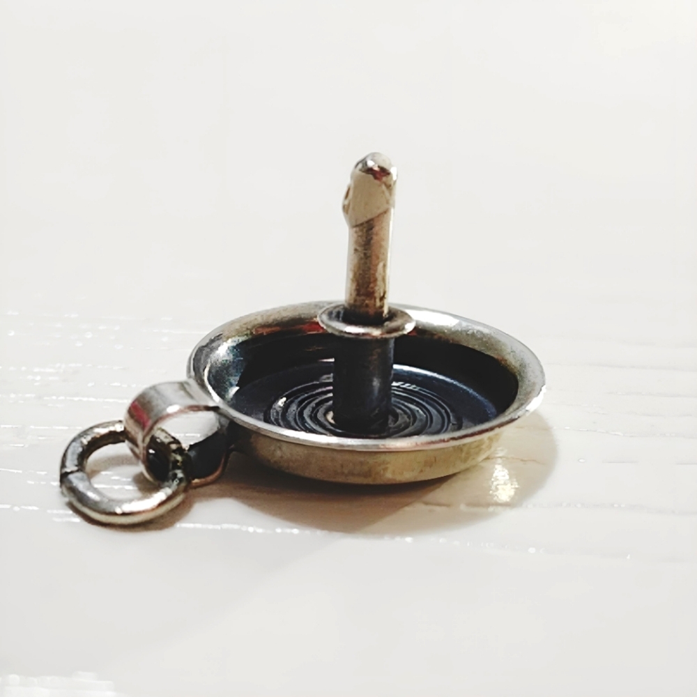 Vintage BEAU Sterling Chamberstick Candle Charm Pendant